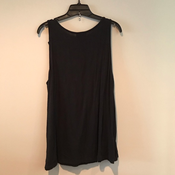 Lane Bryant Bow Ruffle Neck Tank Black 14/16 1X - Picture 3 of 3